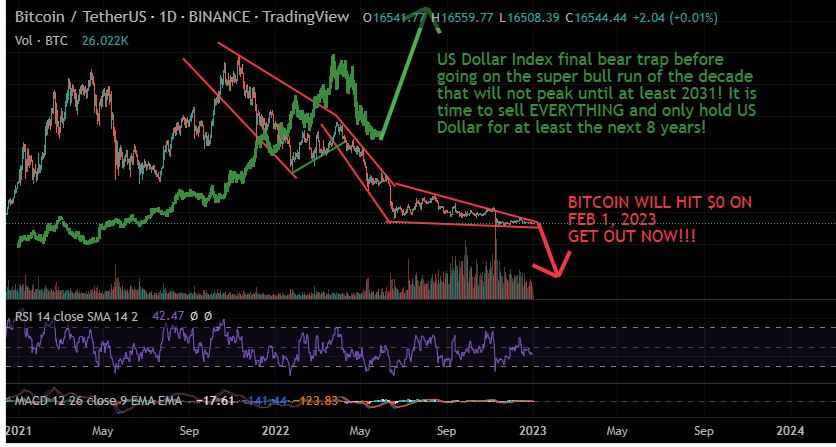 Bitcoin Will Go To Zero On Feburary 1, 2023. DXY Supercycle Begins!