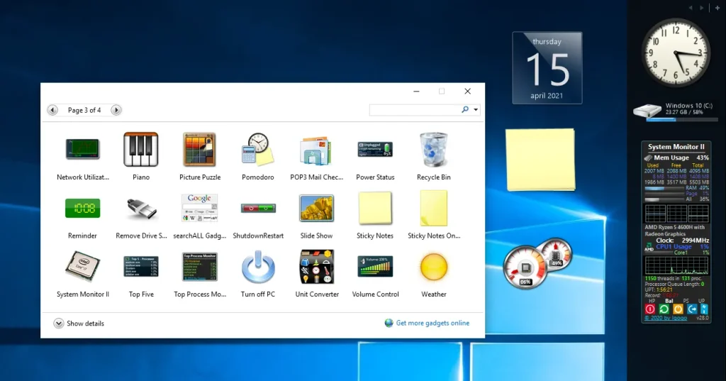 windows widgets gadgetlauncher